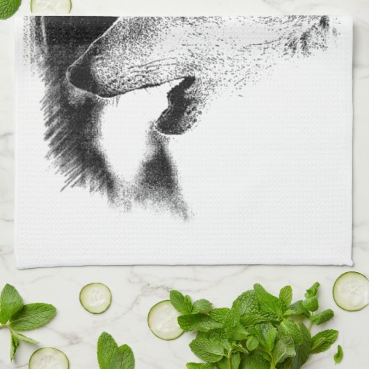 Zwart-witgrijs Wolf-schets Theedoek (Gevouwen)