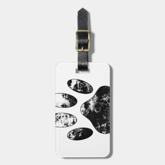 Zwart-witgrijze handdoeken bagagelabel (Voorkant verticaal)