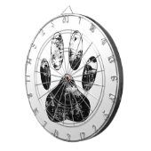 Zwart-witgrijze handdoeken dartbord (Voorkant Rechts)