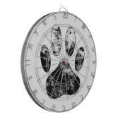 Zwart-witgrijze handdoeken dartbord (Voorkant Links)