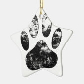 Zwart-witgrijze handdoeken keramisch ornament (Links)