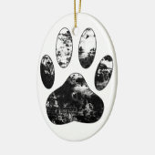 Zwart-witgrijze handdoeken keramisch ornament (Links)