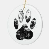 Zwart-witgrijze handdoeken keramisch ornament (Links)