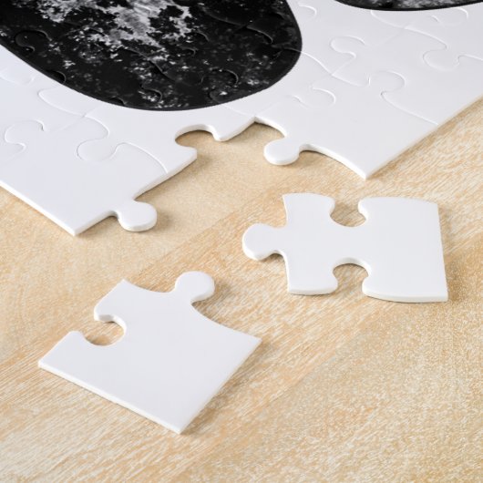 Zwart-witgrijze handdoeken legpuzzel (Zijkant)