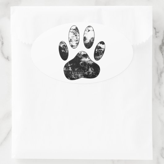 Zwart-witgrijze handdoeken ovale sticker (Tas)