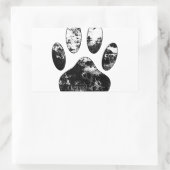 Zwart-witgrijze handdoeken rechthoekige sticker (Tas)