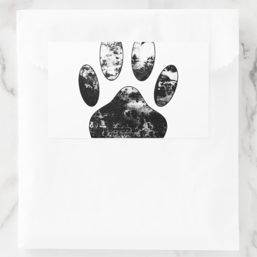 Zwart-witgrijze handdoeken rechthoekige sticker (Tas)