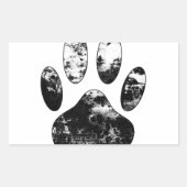 Zwart-witgrijze handdoeken rechthoekige sticker (Voorkant)