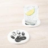 Zwart-witgrijze handdoeken zandsteen onderzetter (Zijkant)