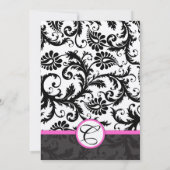 Zwart-witgrijze riemen warmroze sierstrip kaart (Achterkant)