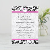 Zwart-witgrijze riemen warmroze sierstrip kaart (Staand voorkant)