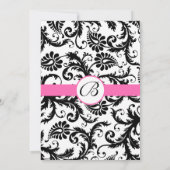 Zwart-witgrijze riemen warmroze sierstrip kaart (Achterkant)