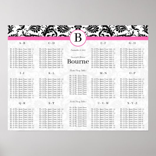 Zwart-witgrijze riemen warmroze sierstrip poster (Voorkant)