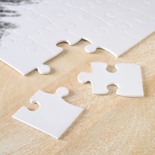 Zwart-witgrijze Wolf Schetch Kunstwerk Dierkunst Legpuzzel (Zijkant)