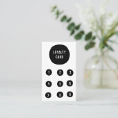 Zwart-withandbediende handbediende vlekken klantenkaartje (Staand voorkant)