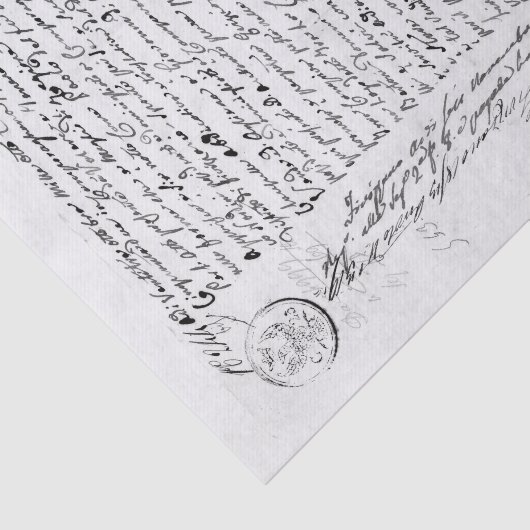  zwart-withandgeschreven brief tissuepapier (Detail)