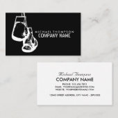 Zwart-withandschoenen, boxer, boxing Trainer Visitekaartje (Voorkant / Achterkant)