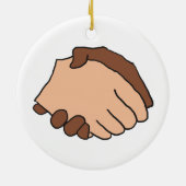 Zwart-withandshake tegen racisme keramisch ornament (Achterkant)
