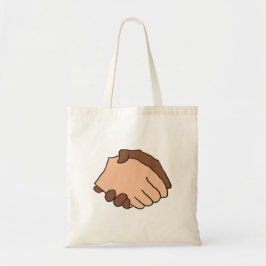 Zwart-withandshake tegen racisme tote bag