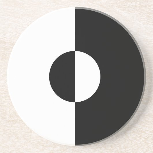 Zwart-witharmonie Zandsteen Onderzetter (Voorkant)