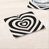 Zwart-witharten Kartonnen Onderzetters (Schuin)