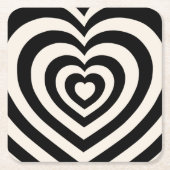 Zwart-witharten Kartonnen Onderzetters (Voorkant)