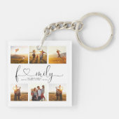 Zwart-withartscript 6 Fotoserie Collage Sleutelhanger (Achterkant)