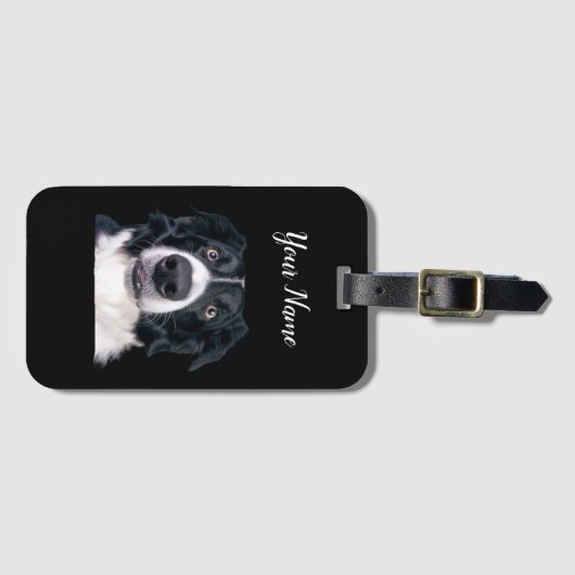 Zwart-withond Bagagelabel (Voorkant (horizontaal))