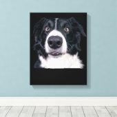 Zwart-withond Canvas Afdruk (Insitu (Houten vloer))