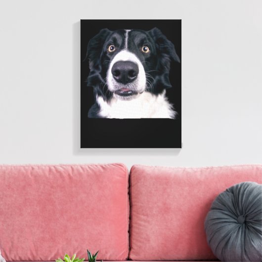 Zwart-withond Canvas Afdruk (Insitu (Woonkamer))