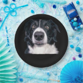 Zwart-withond Papieren Bordje (Feest)