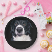 Zwart-withond Papieren Bordje (Feest)