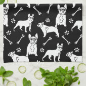 Zwart-withonden Theedoek (Gevouwen)