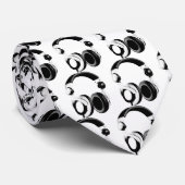 Zwart-withoofdtelefoonnetwerk Stropdas (Opgerold)