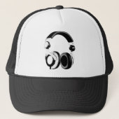 Zwart-withoofdtelefoonnetwerk Trucker Pet (Voorkant)