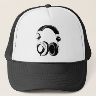 Zwart-withoofdtelefoonnetwerk Trucker Pet