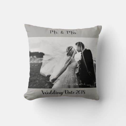 Zwart-withuwelijk Kussen (Voorkant)