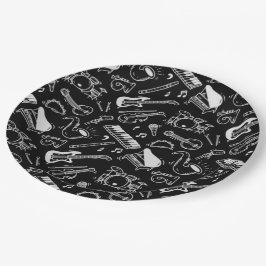 Zwart-witinstrumenten Papieren Bordje