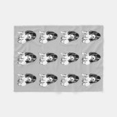 Zwart-witkakker Spanjaarden grijs Fleece Deken (Voorkant (Horizontaal))