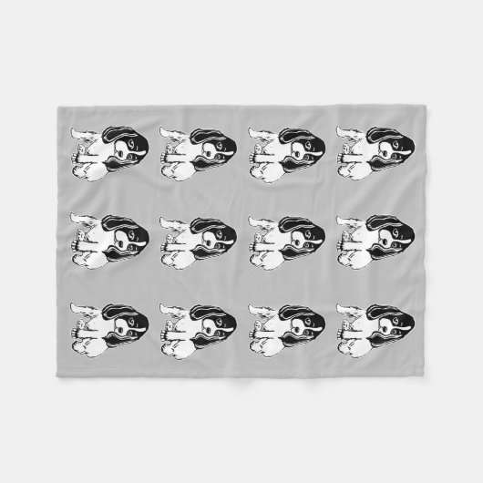 Zwart-witkakker Spanjaarden grijs Fleece Deken (Voorkant (Horizontaal))