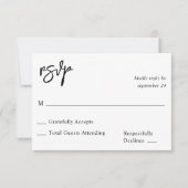 Zwart-witkalligrafie 10 RSVP zonder meel (Voorkant)
