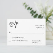 Zwart-witkalligrafie 10 RSVP zonder meel (Staand voorkant)