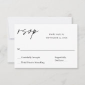 Zwart-witkalligrafie 8 RSVP niet op maaltijd (Voorkant)