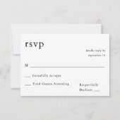 Zwart-witkalligrafie 9 RSVP niet op maaltijd (Voorkant)