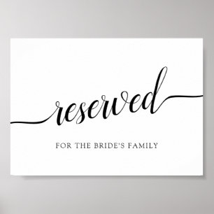 Zwart-witkalligrafie Band "Gereserveerd" Poster