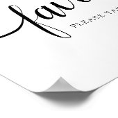 Zwart-witkalligrafie Bodembord voor voetgangers Poster (Hoek)