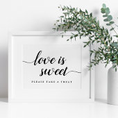 Zwart-witkalligrafie Bordbord voor bruiloft Poster