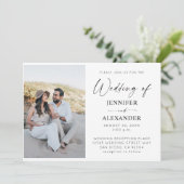 Zwart-witkalligrafie Eenvoudig huwelijk 3 Kaart (Staand voorkant)