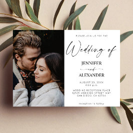 Zwart-witkalligrafie Foto eenvoudig Kaart