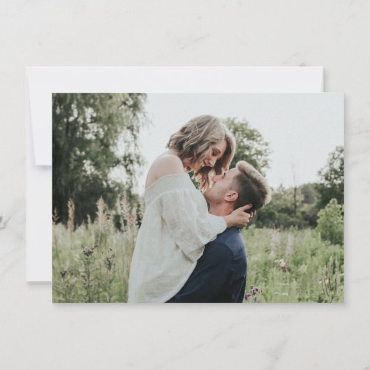 Zwart-witkalligrafie Foto Opslaan Datum kaart (Achterkant)